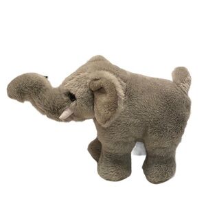 K&M 1991 International Inc. Gray Soft Plush Stuffed Elephant Animal Figure VTG